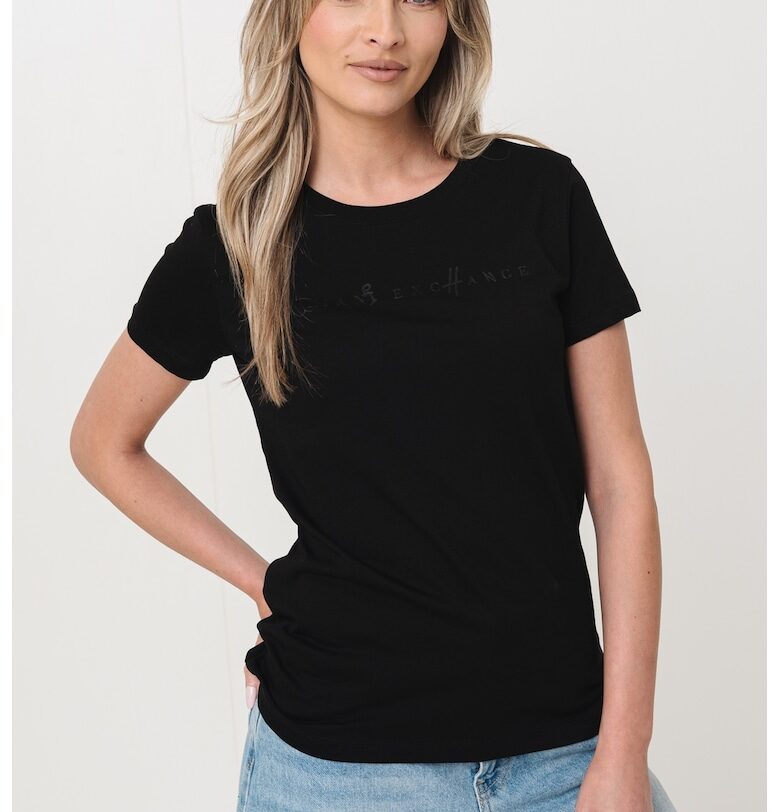 Тениска с овално деколте и лого ARMANI EXCHANGE