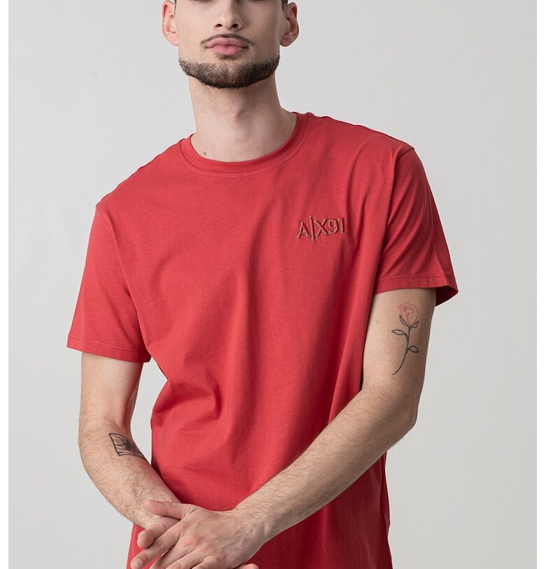 Тениска с овално деколте и лого ARMANI EXCHANGE