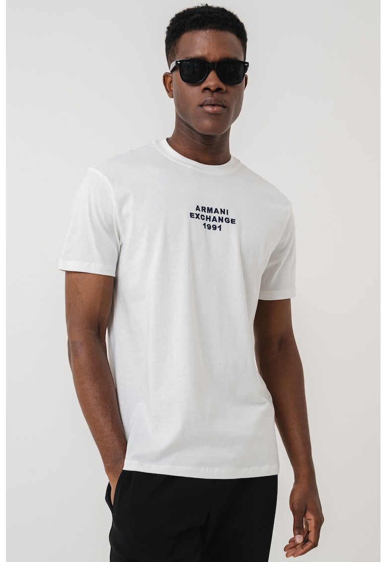 Тениска с овално деколте и лого ARMANI EXCHANGE