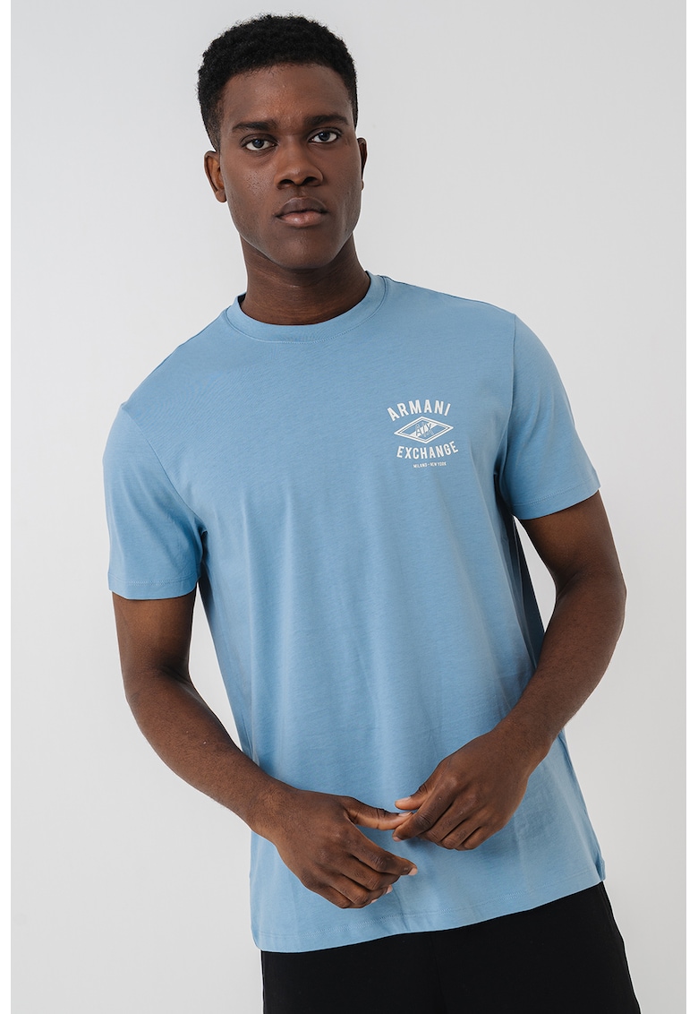 Тениска с овално деколте и лого ARMANI EXCHANGE