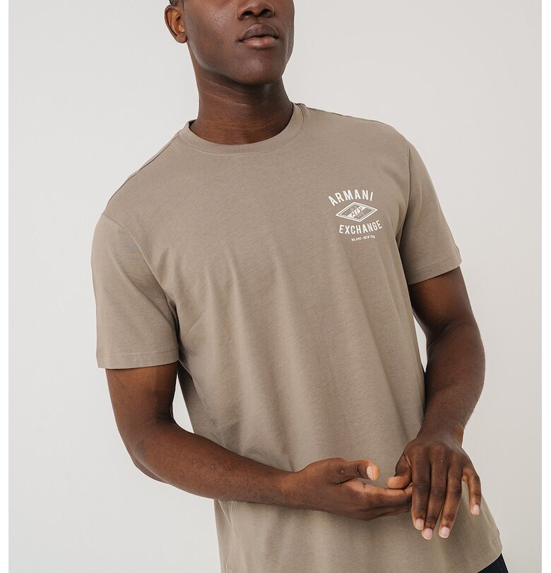 Тениска с овално деколте и лого ARMANI EXCHANGE