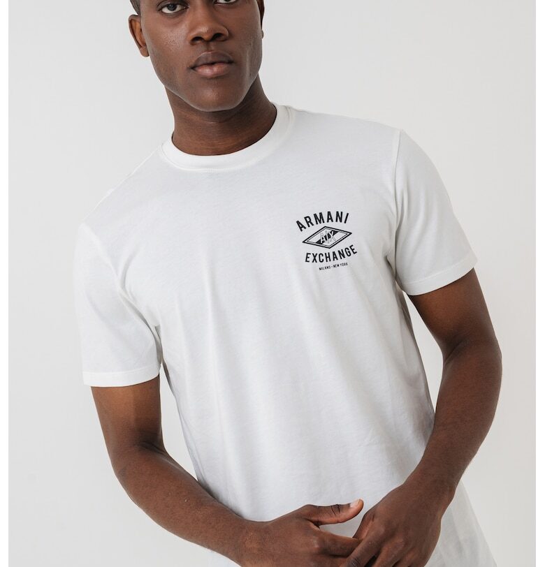 Тениска с овално деколте и лого ARMANI EXCHANGE