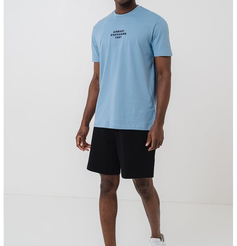 Тениска с овално деколте и лого ARMANI EXCHANGE