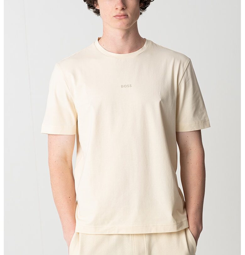 Тениска с овално деколте и лого BOSS