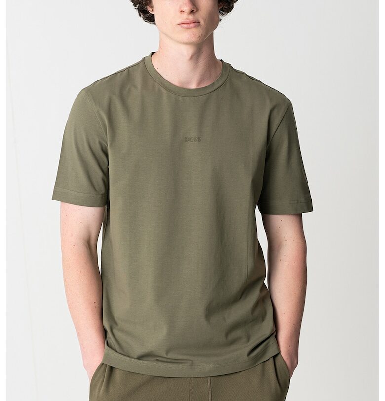 Тениска с овално деколте и лого BOSS