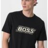 Тениска с овално деколте и лого BOSS