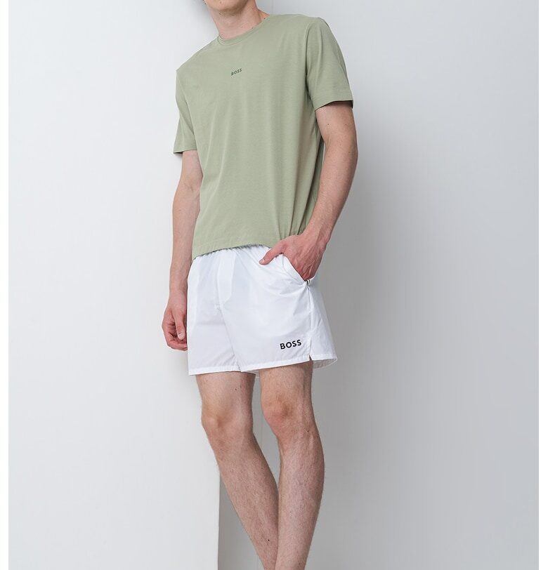 Тениска с овално деколте и лого BOSS