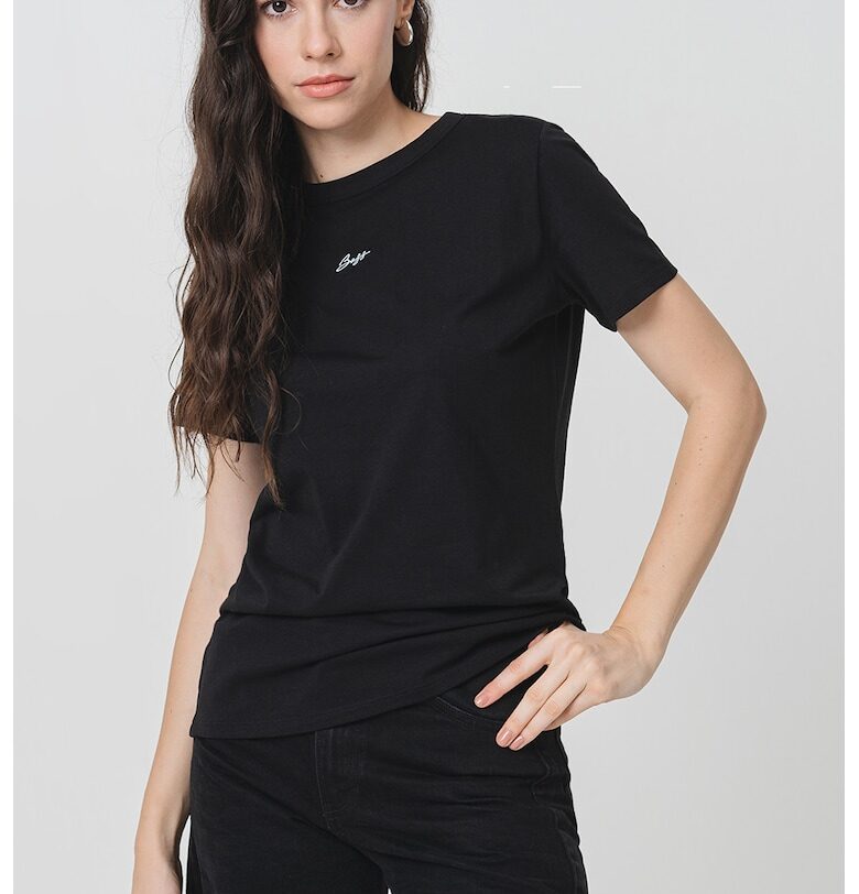 Тениска с овално деколте и лого BOSS