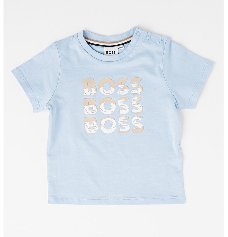 Тениска с овално деколте и лого BOSS Kidswear