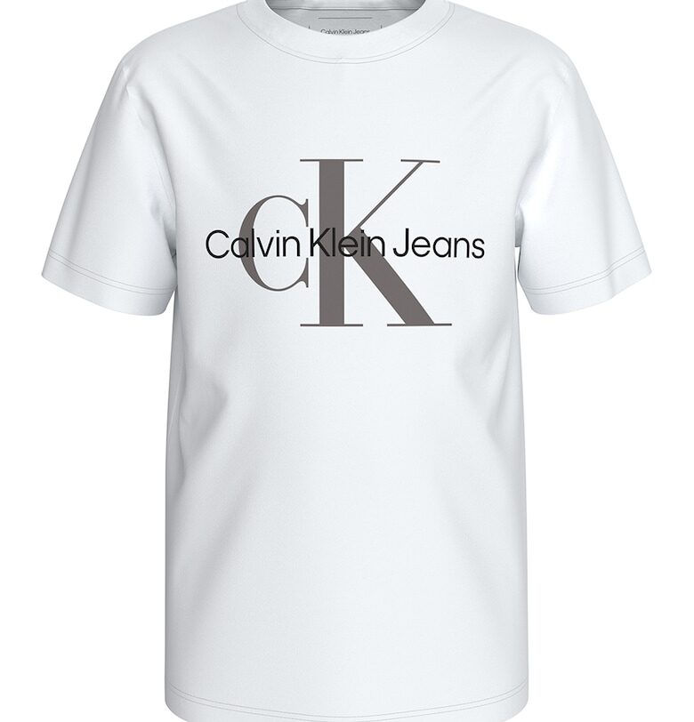 Тениска с овално деколте и лого CALVIN KLEIN