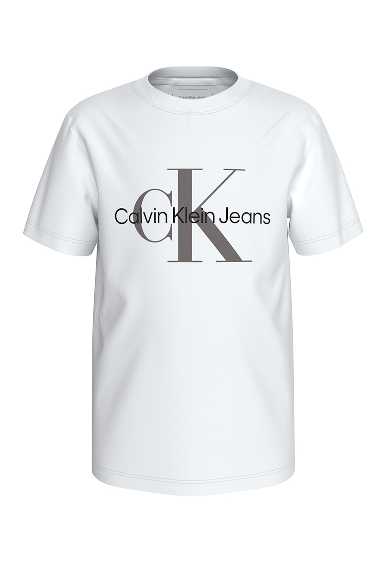 Тениска с овално деколте и лого CALVIN KLEIN