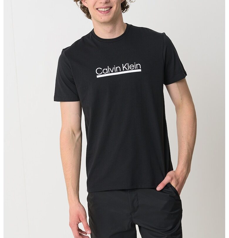 Тениска с овално деколте и лого CALVIN KLEIN