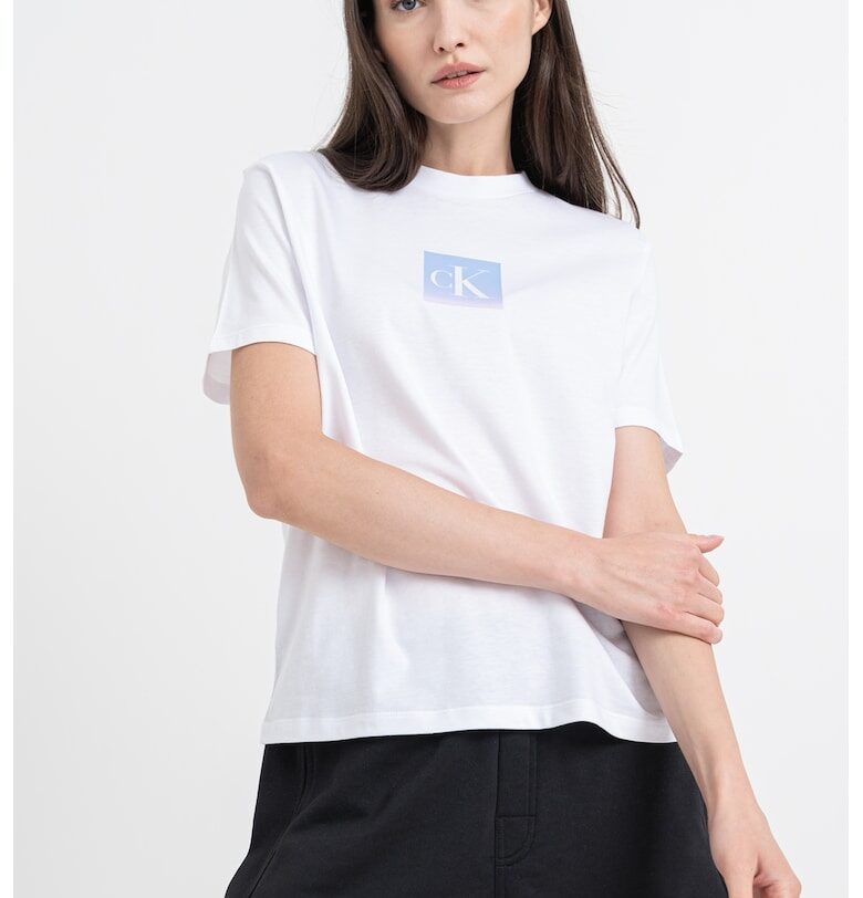 Тениска с овално деколте и лого CALVIN KLEIN JEANS