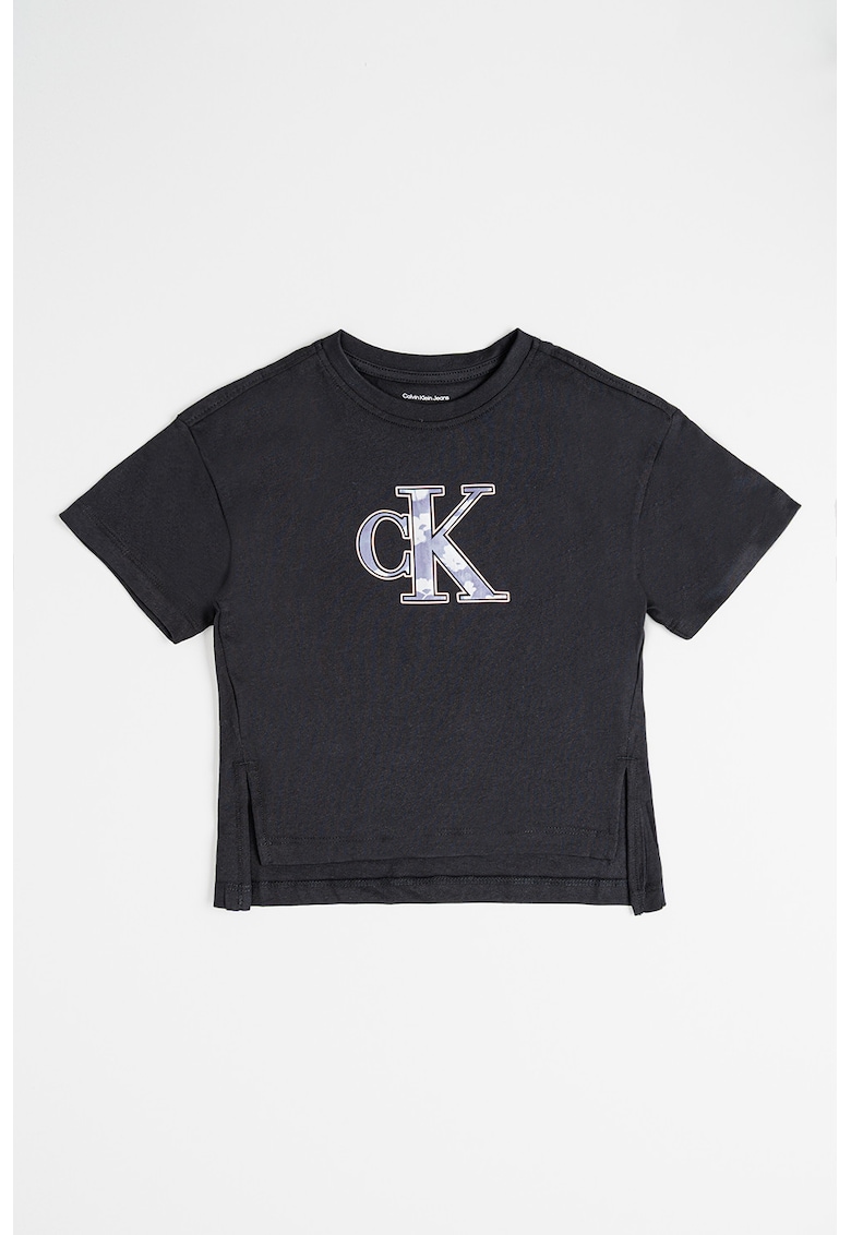 Тениска с овално деколте и лого CALVIN KLEIN