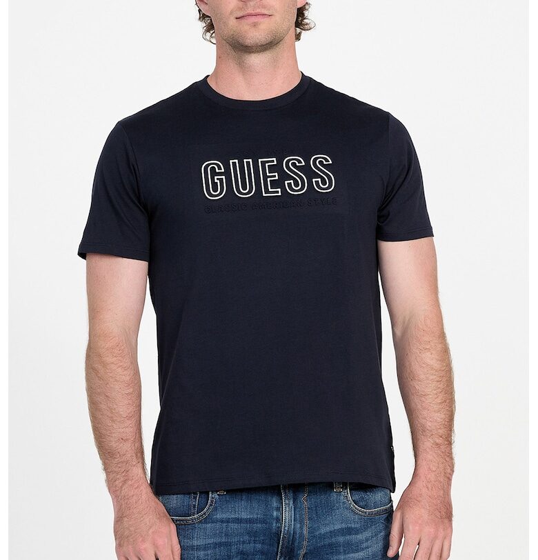 Тениска с овално деколте и лого GUESS