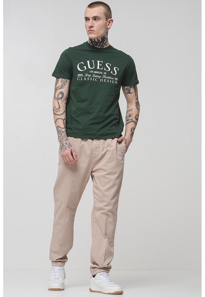 Тениска с овално деколте и лого GUESS