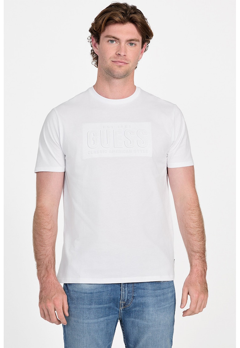 Тениска с овално деколте и лого GUESS