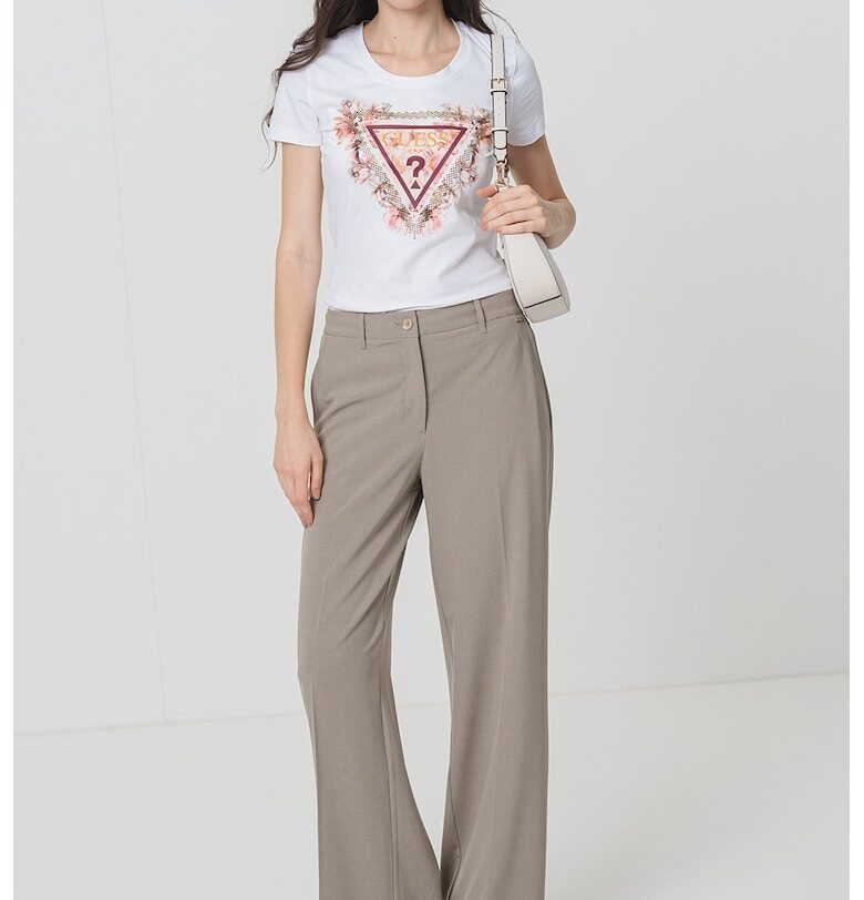 Тениска с овално деколте и лого GUESS