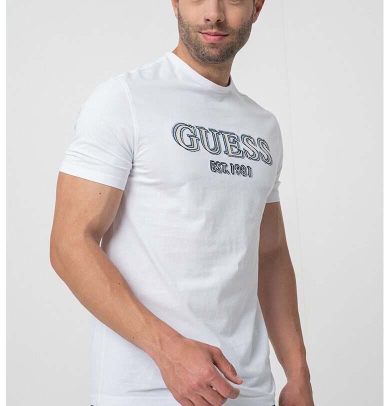 Тениска с овално деколте и лого GUESS