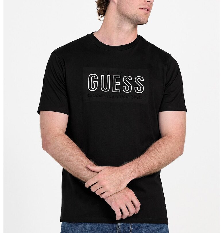 Тениска с овално деколте и лого GUESS