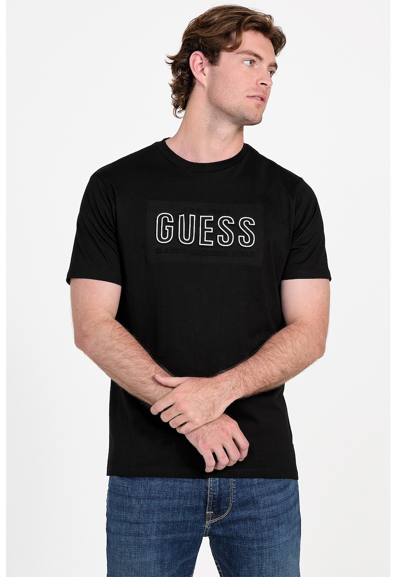 Тениска с овално деколте и лого GUESS