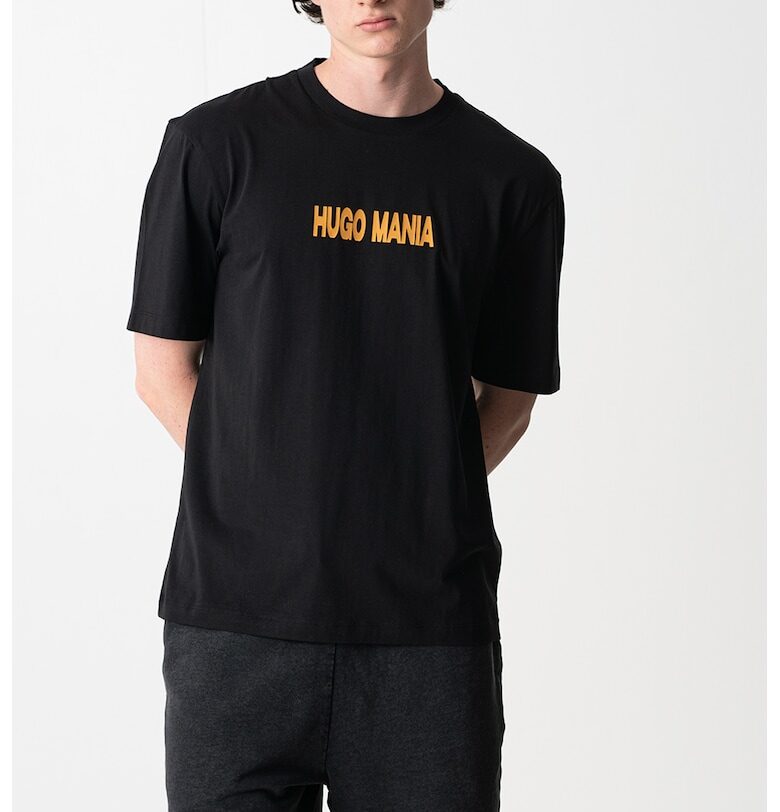 Тениска с овално деколте и лого HUGO