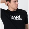 Тениска с овално деколте и лого Karl Lagerfeld