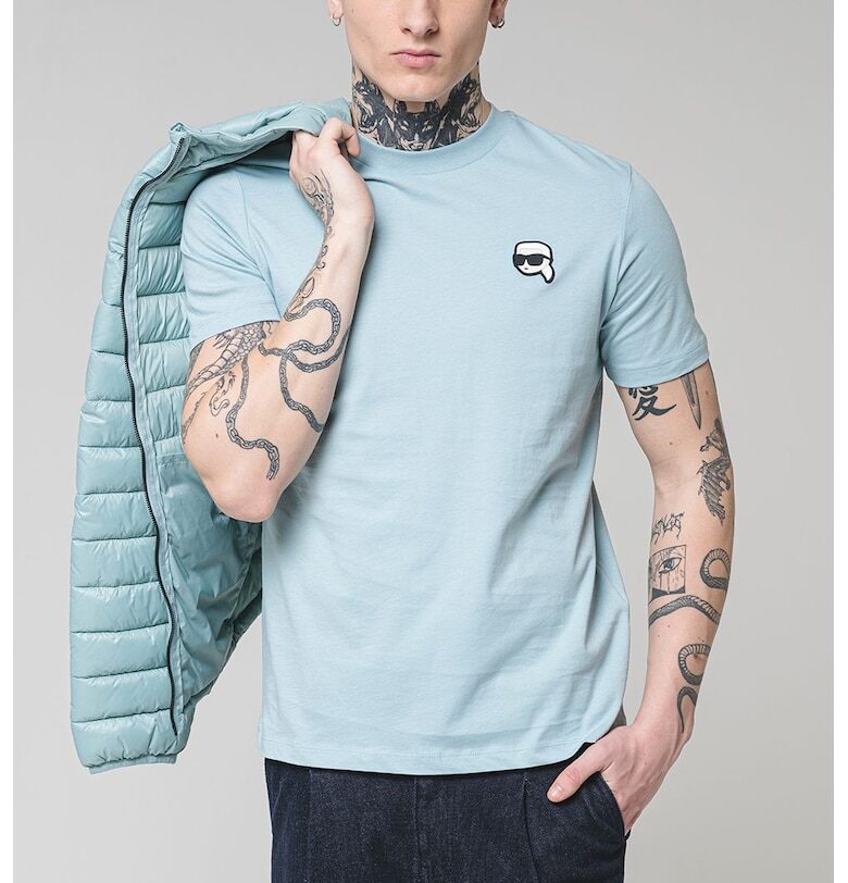 Тениска с овално деколте и лого Karl Lagerfeld