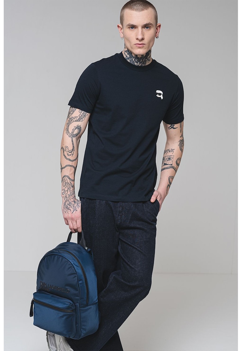 Тениска с овално деколте и лого Karl Lagerfeld