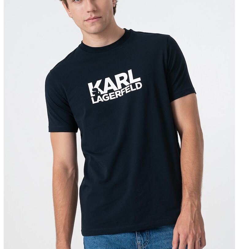 Тениска с овално деколте и лого Karl Lagerfeld