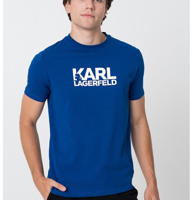 Тениска с овално деколте и лого Karl Lagerfeld