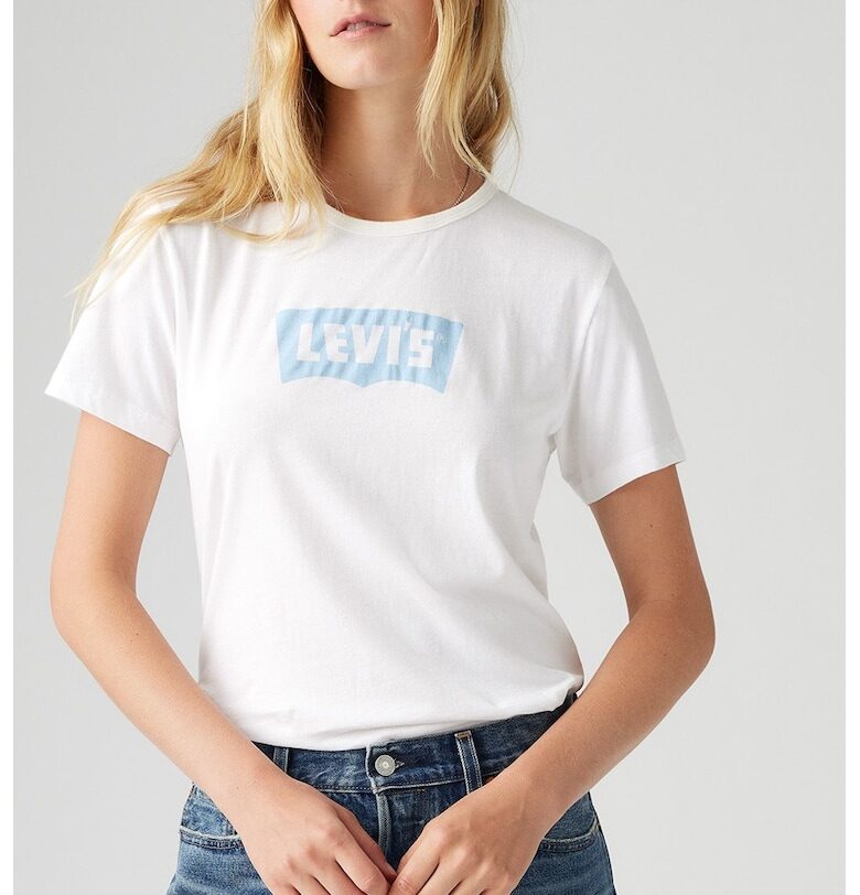 Тениска с овално деколте и лого Levis