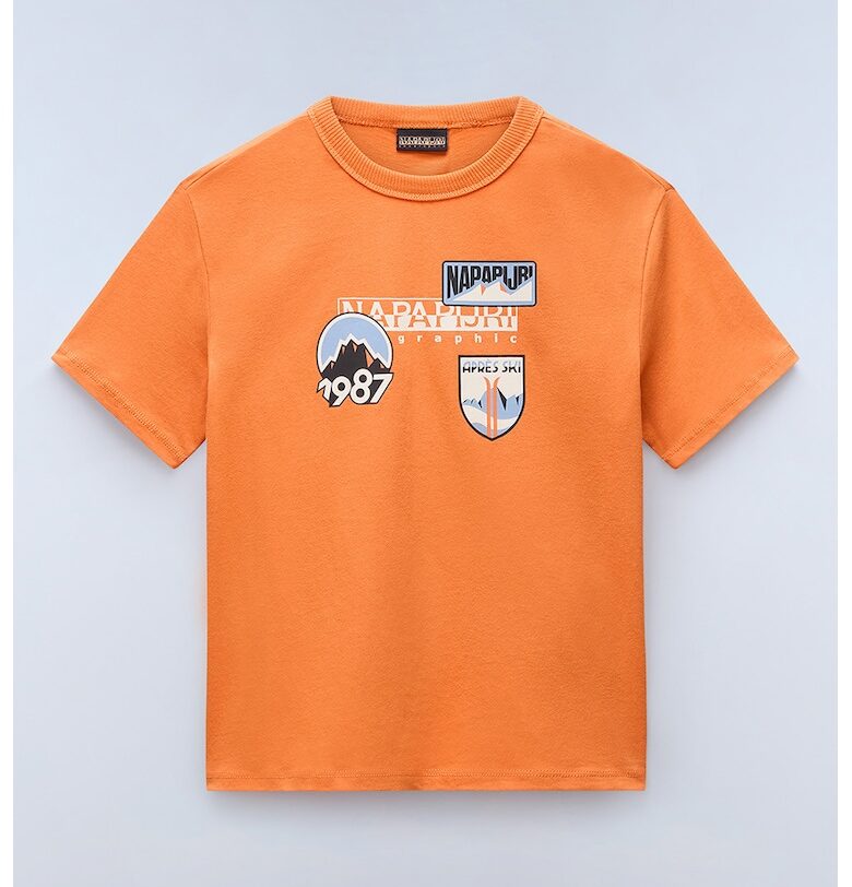 Тениска с овално деколте и лого Napapijri