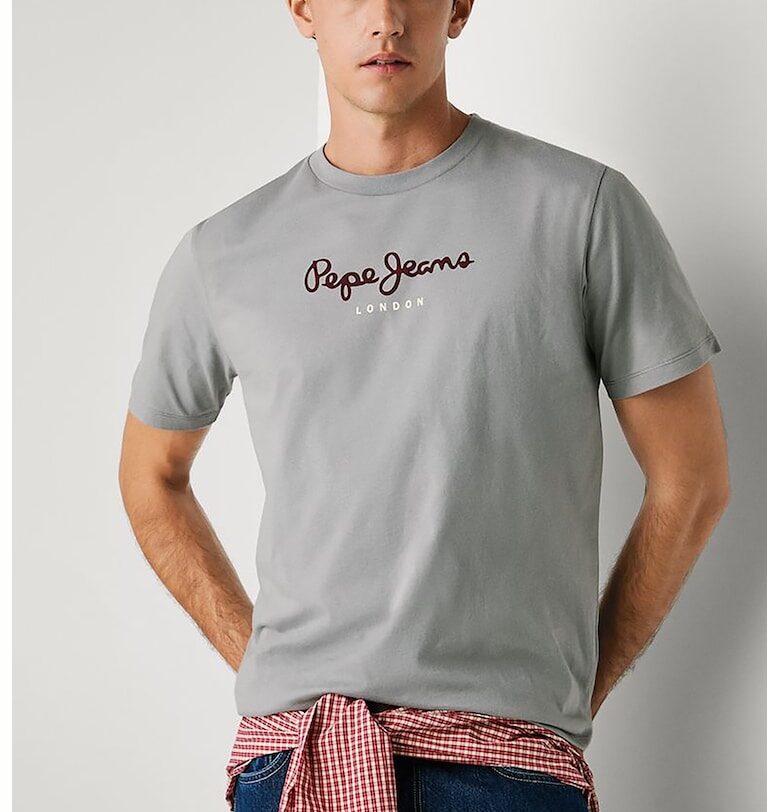 Тениска с овално деколте и лого Pepe Jeans London