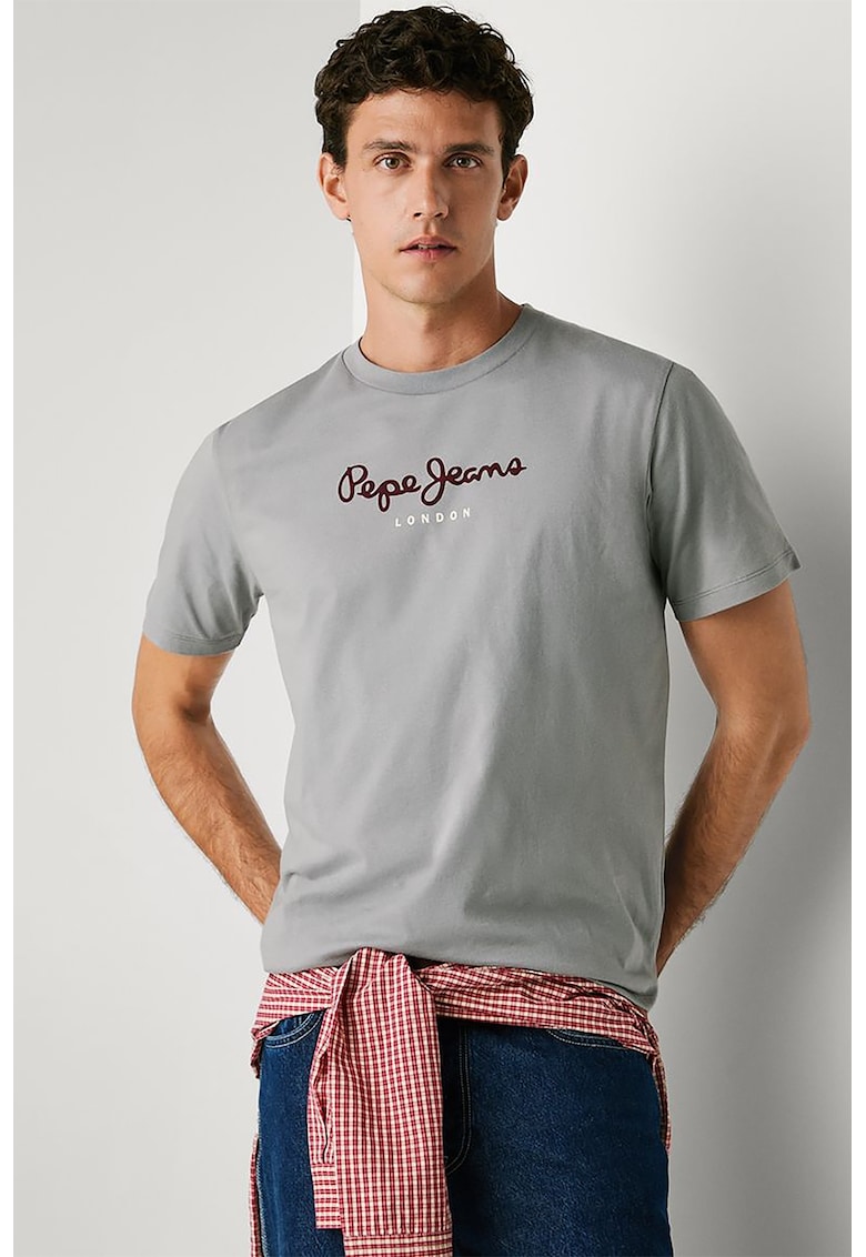 Тениска с овално деколте и лого Pepe Jeans London