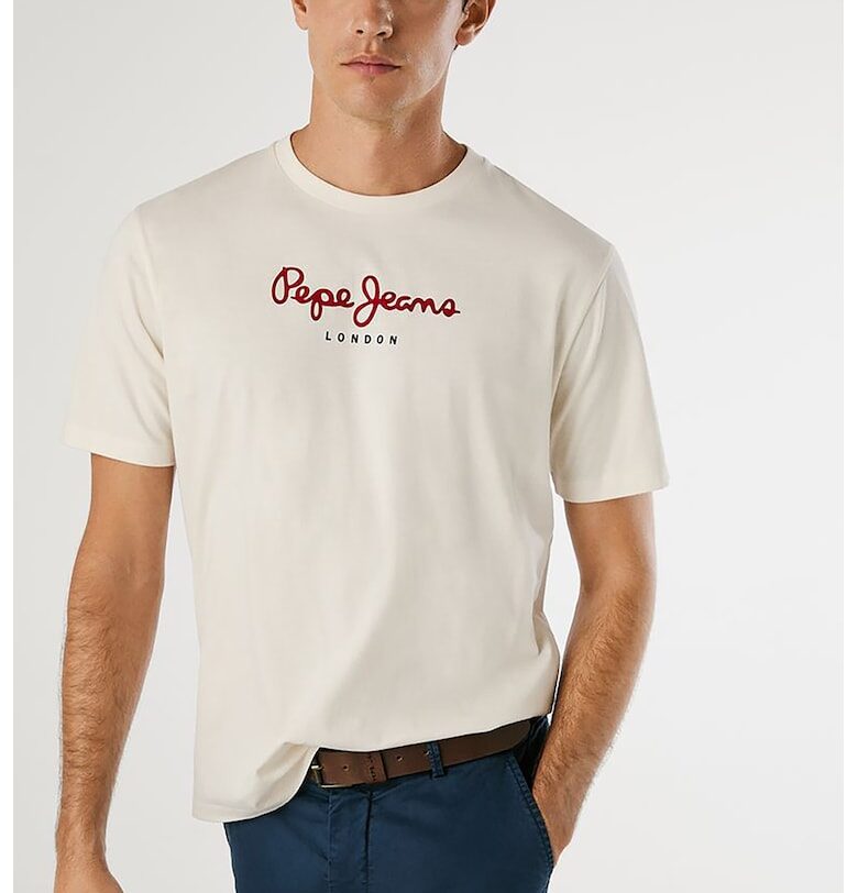 Тениска с овално деколте и лого Pepe Jeans London