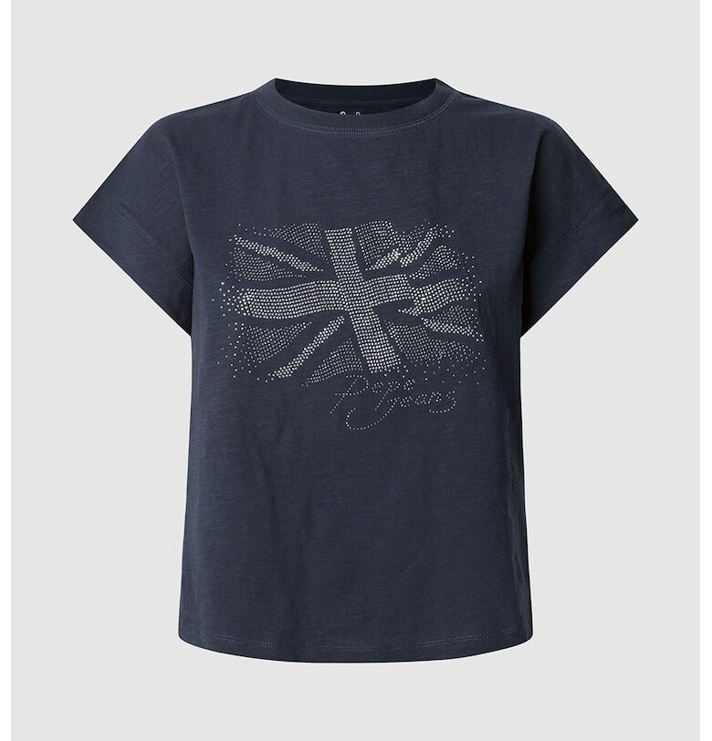 Тениска с овално деколте и лого Pepe Jeans London