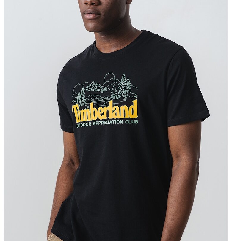Тениска с овално деколте и лого Timberland