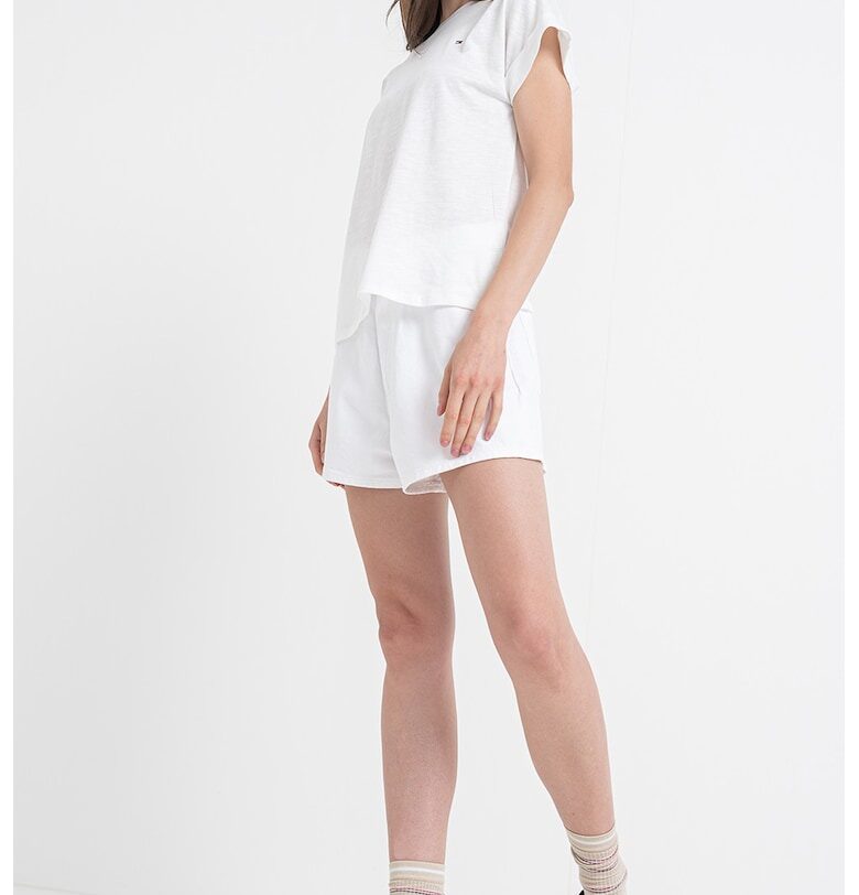 Тениска с овално деколте и лого Tommy Hilfiger