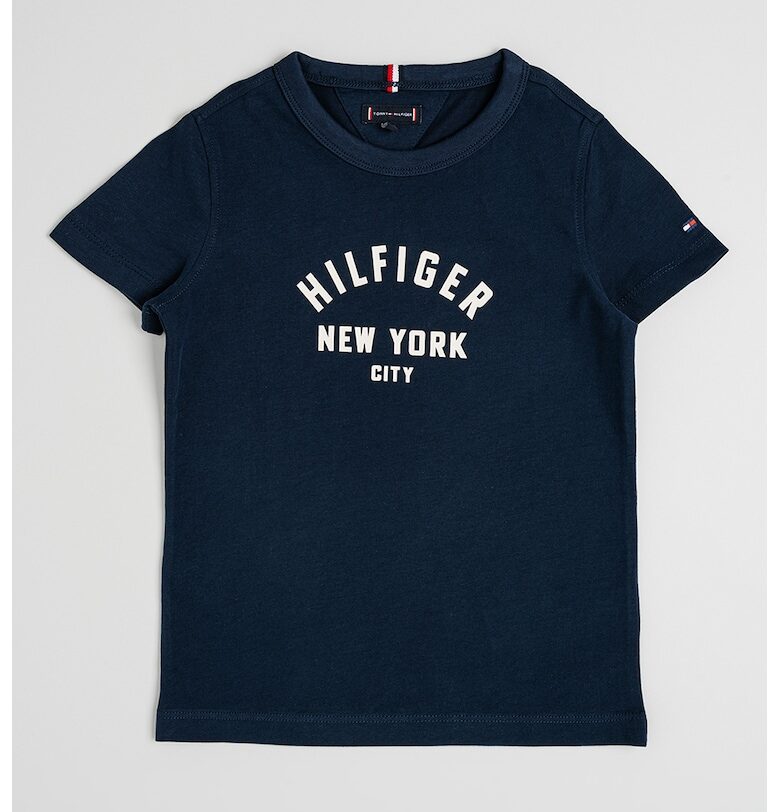 Тениска с овално деколте и лого Tommy Hilfiger