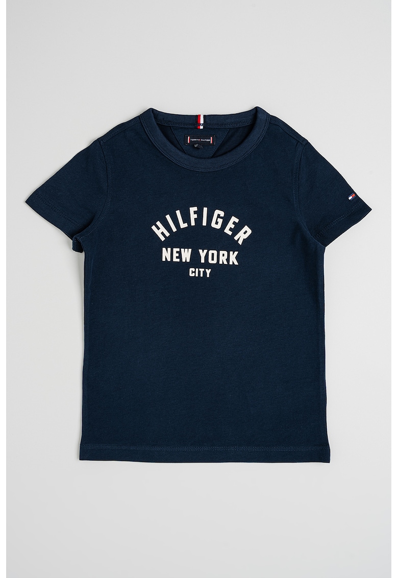 Тениска с овално деколте и лого Tommy Hilfiger