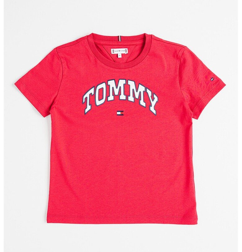 Тениска с овално деколте и лого Tommy Hilfiger