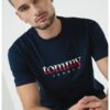 Тениска с овално деколте и лого Tommy Jeans