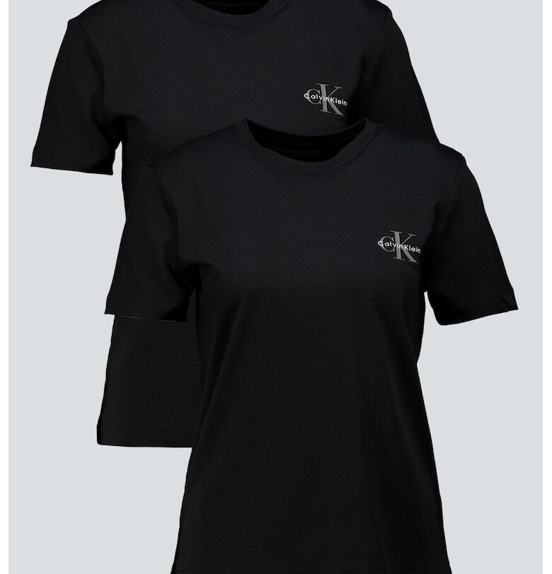 Тениска с овално деколте и лого на гърдите - 2 броя CALVIN KLEIN JEANS