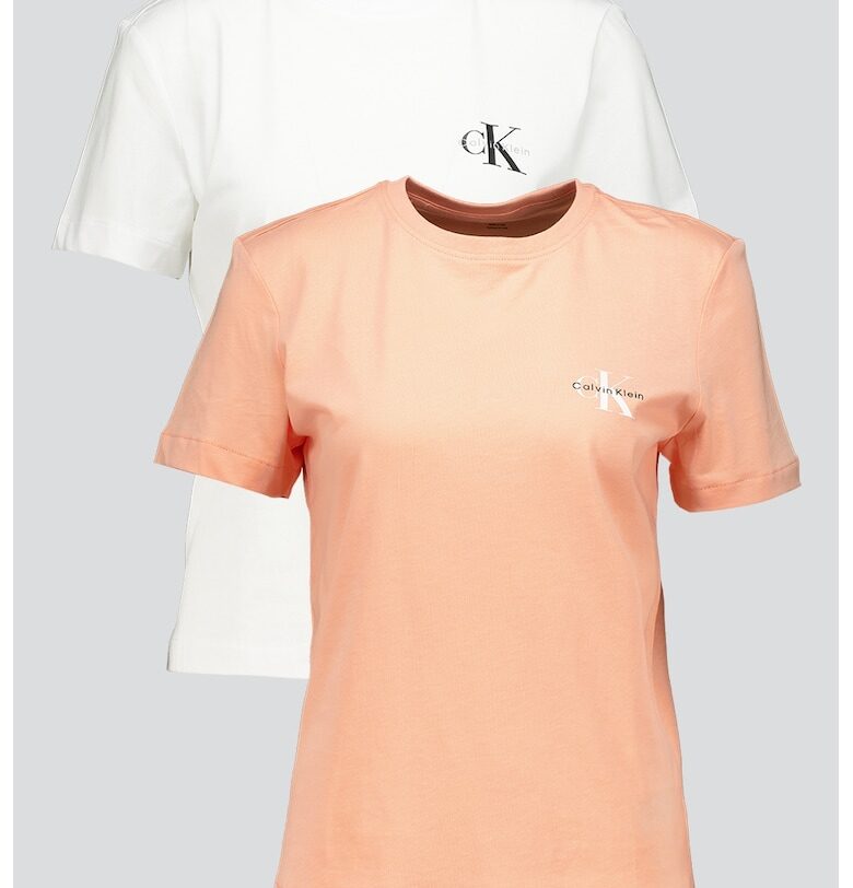 Тениска с овално деколте и лого на гърдите - 2 броя CALVIN KLEIN JEANS