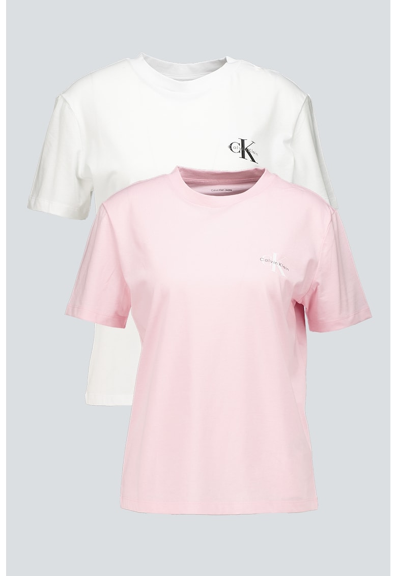 Тениска с овално деколте и лого на гърдите - 2 броя CALVIN KLEIN JEANS