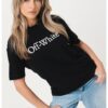 Тениска с овално деколте и надпис OFF-WHITE