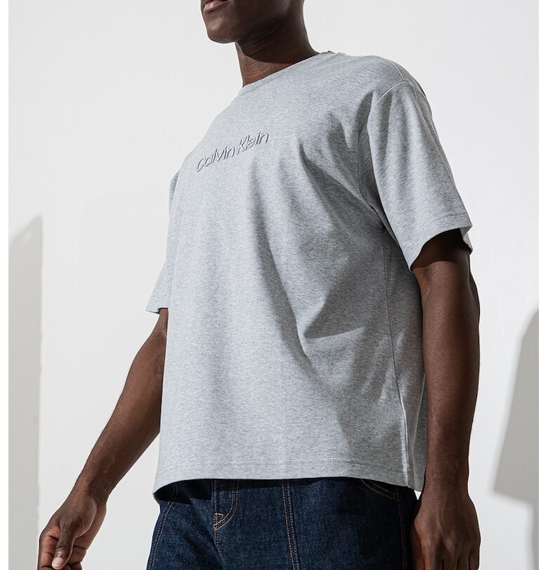 Тениска с овално деколте и паднали ръкави CALVIN KLEIN