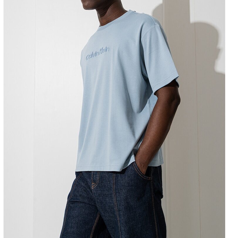 Тениска с овално деколте и паднали ръкави CALVIN KLEIN