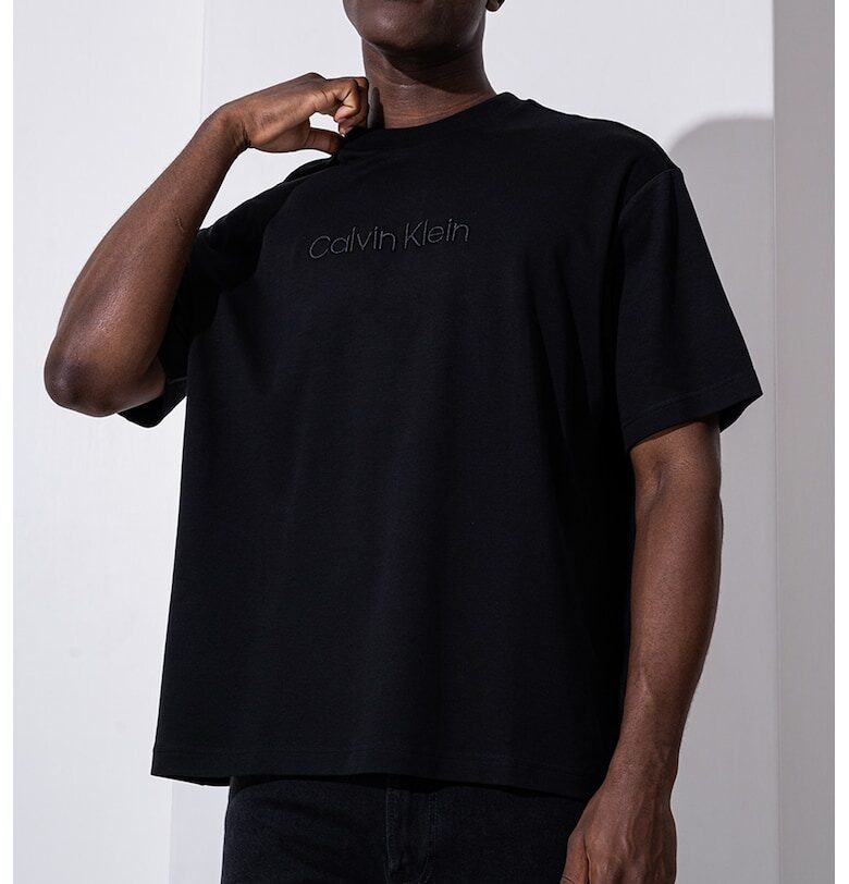 Тениска с овално деколте и паднали ръкави CALVIN KLEIN